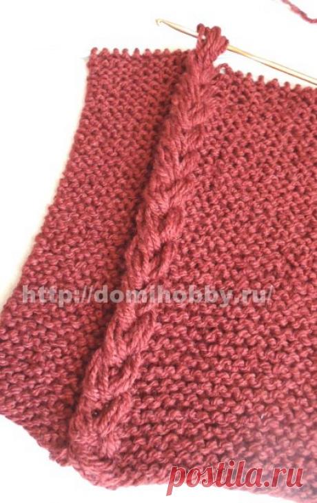 Узор "косы" из спущенных петель