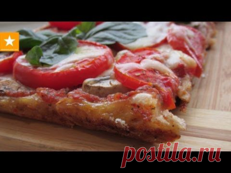 Очень вкусная и быстрая пицца на тесте без дрожжей и яиц. Здоровое питание .