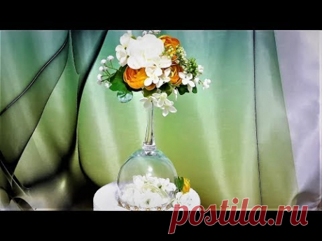 ЦВЕТОЧНЫЙ ТОПИАРИЙ НА БОКАЛЕ...FLOWER TOPIАRE ON THE GLASS