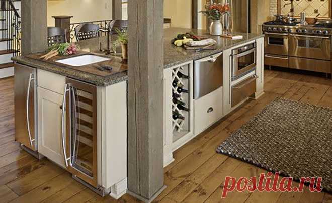 Кухонные острова со встраиваемой техникой