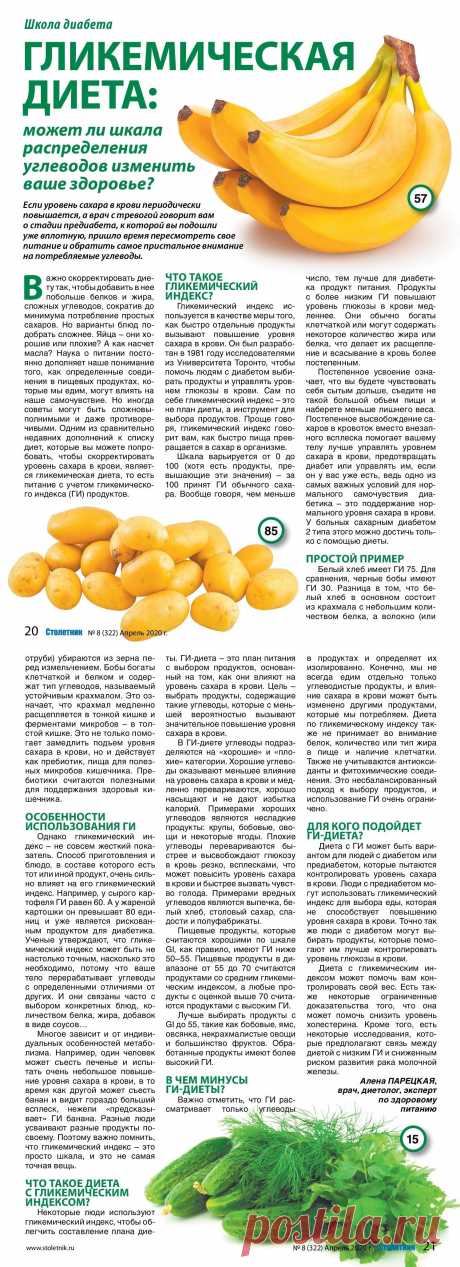 Гликемическая диета (школа диабета)