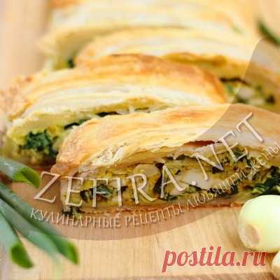 Быстрый слоеный пирог с луком и яйцом – Кулинарные рецепты любящей жены