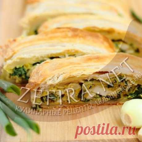 Быстрый слоеный пирог с луком и яйцом – Кулинарные рецепты любящей жены