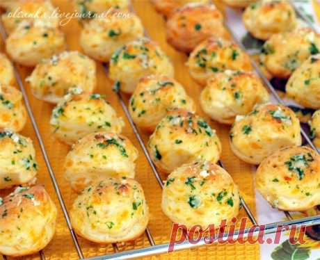 Заварные булочки с сыром и зеленью