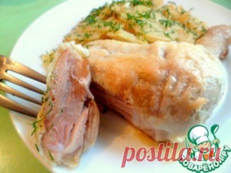 Окорочка с сыром и картофелем в фольге - кулинарный рецепт