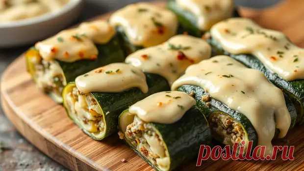 Кабачковые рулетики с сырным соусом: нежная закуска с изысканным вкусом