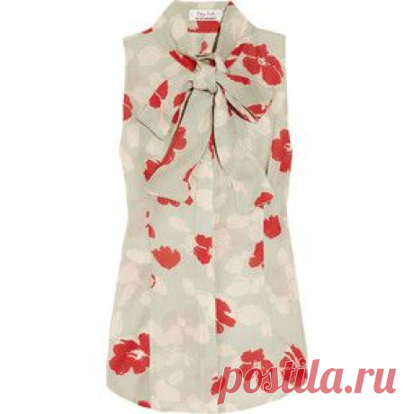 L'Wren Scott Floral-print georgette pussy-bow top - Polyvore