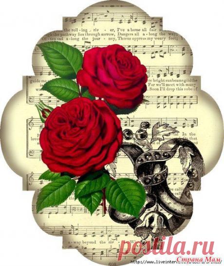 Картинки для декупажа на нотных и книжных листах - Клуб рукоделия - Страна Мам