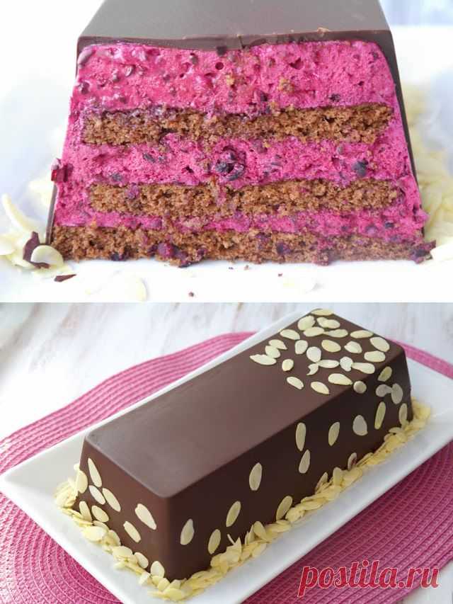 Просто и вкусно: Торт в шоколаде с черносмородиновым муссом.