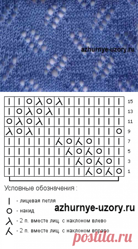 №149 Легкий ажурный узор спицами | Ажурные Узоры