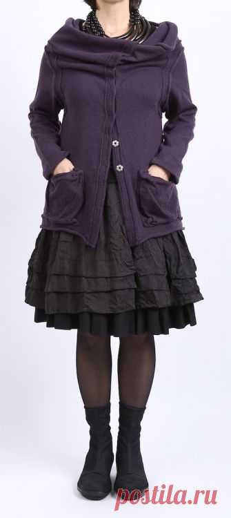 barbara speer - Strickjacke gekochte Wolle mit hohem Kragen brombeere - Winter 2016 - stilecht - mode für frauen mit format...