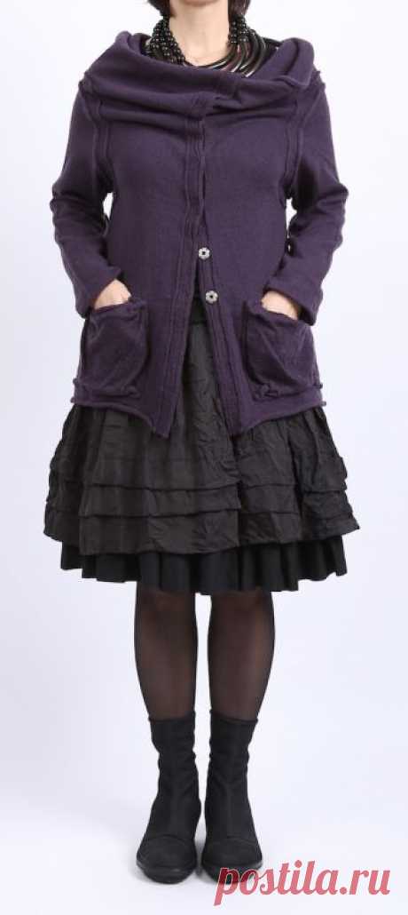 barbara speer - Strickjacke gekochte Wolle mit hohem Kragen brombeere - Winter 2016 - stilecht - mode für frauen mit format...