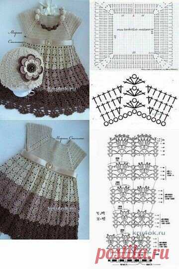 Куча схем платьев на девочек! Заходим , сохраняем , вяжем! | Руки не для скуки . | Яндекс Дзен