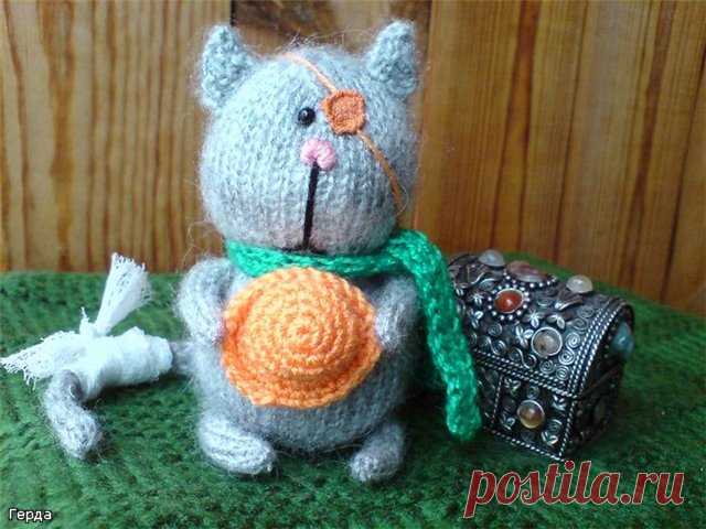 Котик спицами по идеям Тани Оробец