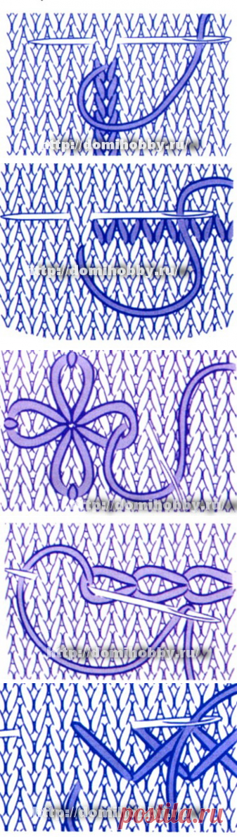 Вышивка на вязаном полотне. Виды швов.