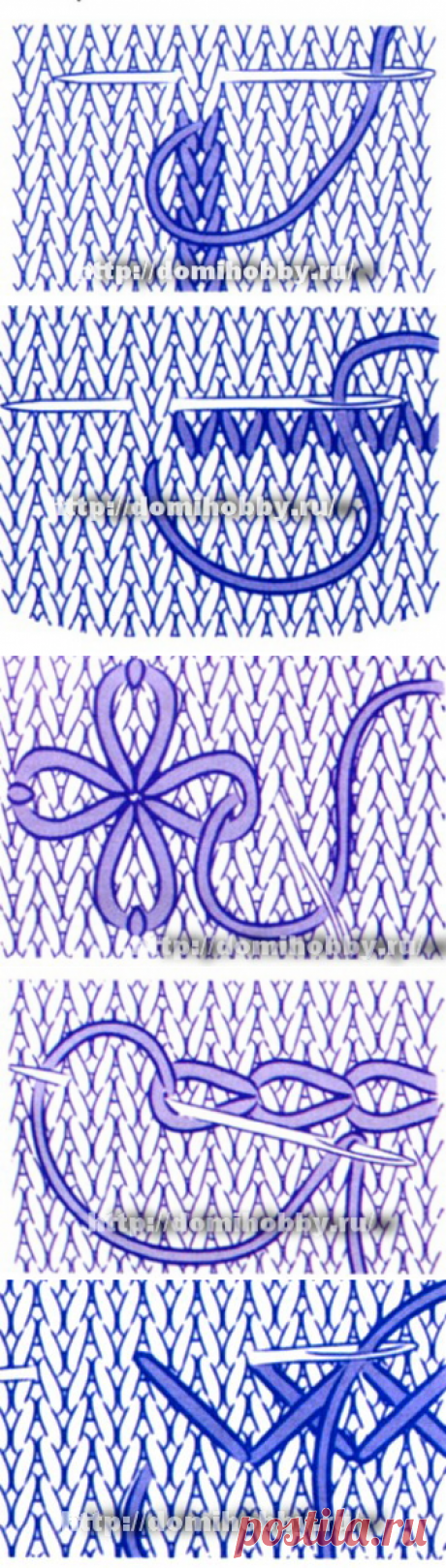 Вышивка на вязаном полотне. Виды швов.