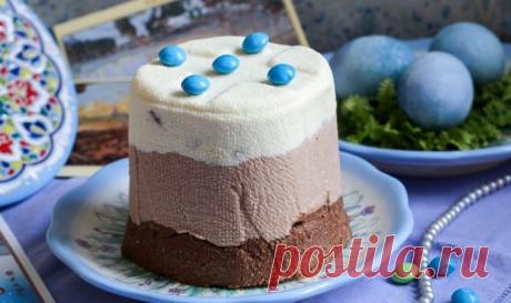 Заварная творожная пасха «Три шоколада»