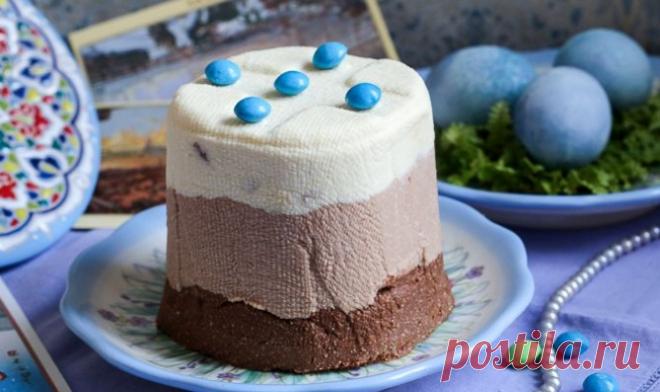 Заварная творожная пасха «Три шоколада»