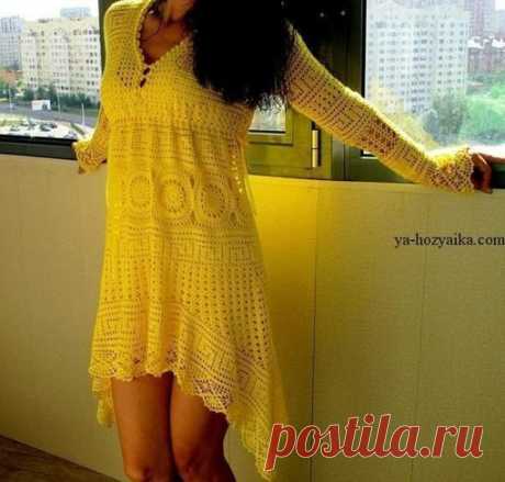ТУНИКА В СТИЛЕ БОХО КРЮЧКОМ