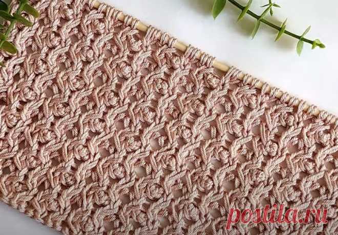 Ажурная сеточка спицами "Эффектная"