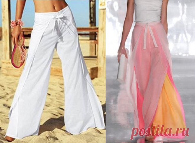 Летние брюки-парео. Выкройка на евро размеры 36-56