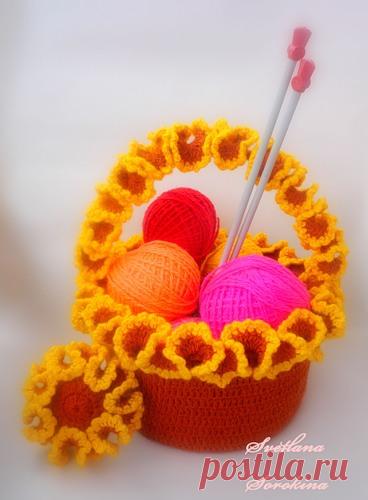 Вязаные корзинки