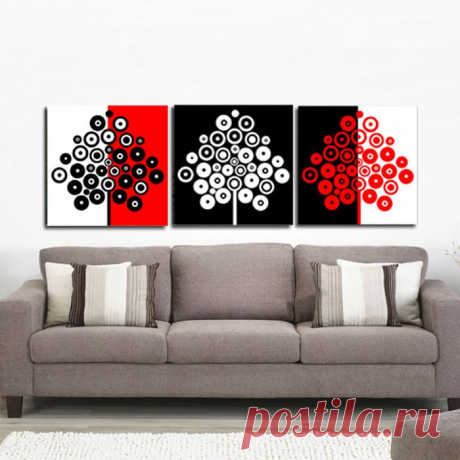 Painting &amp; Calligraphy Picture - More Detailed Picture about High Quality 3 PC Sets Modern Abstract Black White Red Three Color Money Tree Wall Oil Painting Canvas Wall Art Home Decoration Picture in Painting &amp; Calligraphy from Home Art Decoration Store | Aliexpress.com | Alibaba Group
