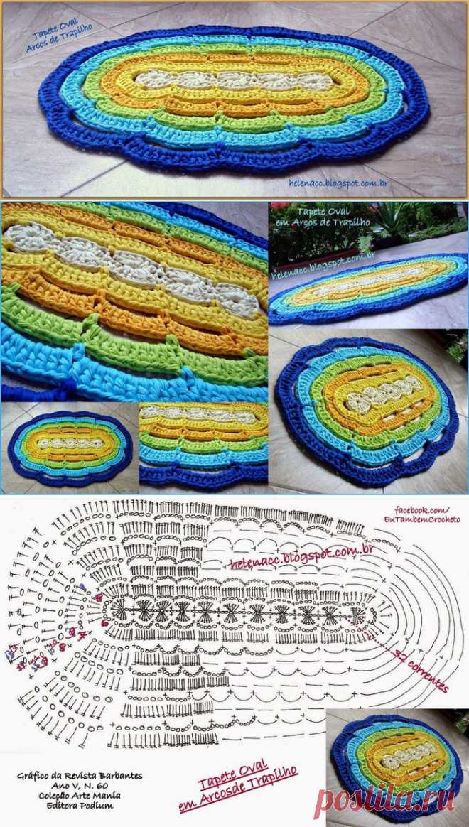 ЦВЕТНОЙ ОВАЛЬНЫЙ КОВРИК.