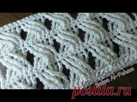 كروشيه غرزه الضفيره / العماويد المتداخله سهله وبسيطه _ Cable Crochet Stitch