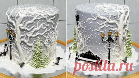 Торт ЗИМНИЙ- НОВОГОДНИЙ от SWEET BEAUTY СЛАДКАЯ КРАСОТА, WINTER CAKE DECORATION