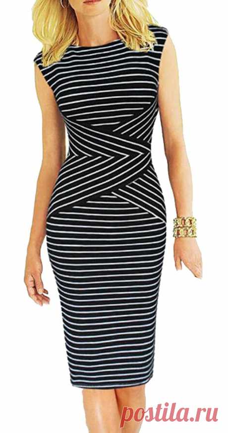 NQ Women's Sleeveless Striped Sress Stitching at Amazon Women’s Clothing store: