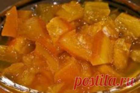 Тыква кусочками с сахаром в духовке.