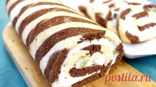 Обалденно НЕЖНЫЙ РУЛЕТИК К ЧАЮ! Порадуйте себя вкусненьким)