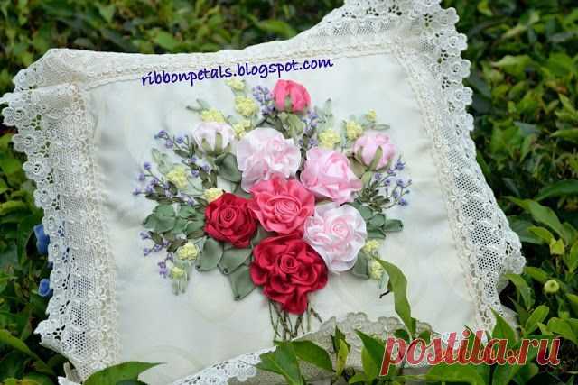 Magda Grobler приколол(а) это к доске Silk ribbon Embroidery | Pinter…