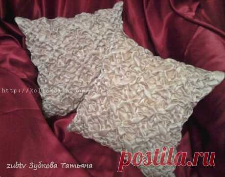 Подушка в технике буфы зефир своими руками. Автор Татьяна Зубкова.