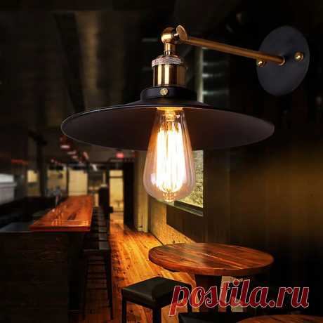 E27 retro vintage industrial wall lamp wrought iron indoor corridor hanging ceiling light lampshade ac220v Sale - Banggood.com