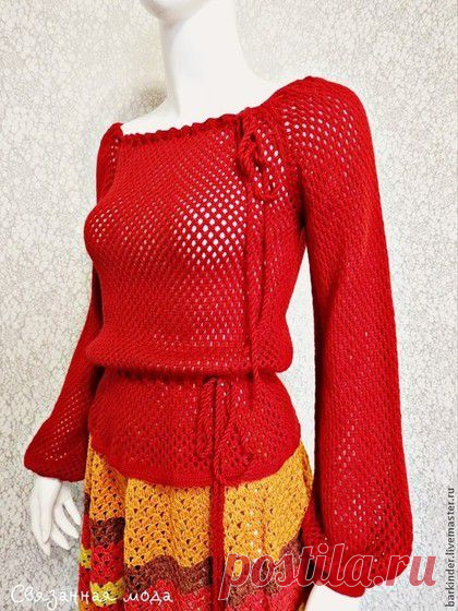 Вязаная кофта " В стиле Кармен" - кофточка,кофта,кофта вязаная,вязаная кофта