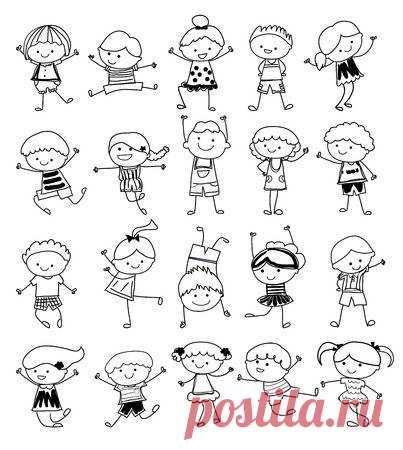 drawing sketch - Group of kids 123RF - Миллионы стоковых фото, векторов, видео и музыки для Ваших проектов.