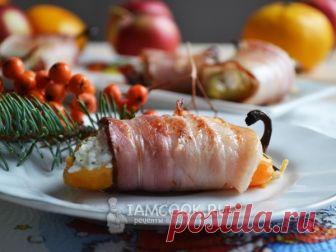 Закуска из болгарского перца в беконе — рецепт с фото Перец с творогом в беконе - отличная порционная закуска, которую можно подать на стол перед основным блюдом.