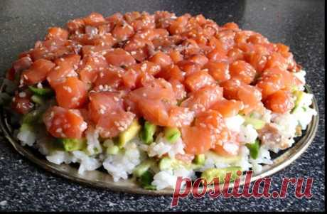 Любителям японской кухни посвящается: Суши-торт!