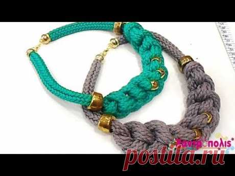 Knitted Cord - How to make a simple necklace with knots