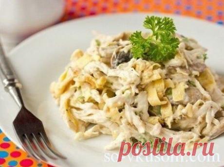 Салат &amp;#171;Рваная курица&amp;#187; с омлетом | рецепты с фото