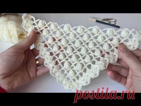 ÇOK KOLAY ✅  Üçgen Şal Modelleri / Kolay Örgü Şal Yapımı / Triangle Crochet Shawl #crochetshawl
