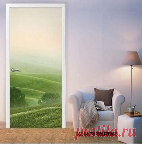 Фотообои на дверь в интерьере