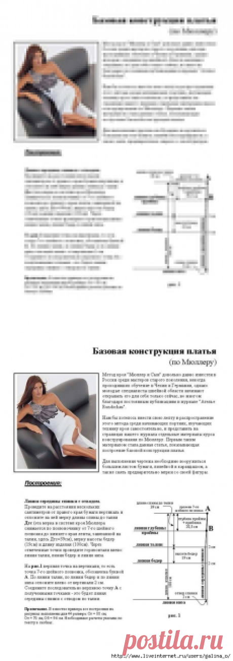 БАЗОВАЯ КОНСТРУКЦИЯ ПЛАТЬЯ (по Мюллеру).
