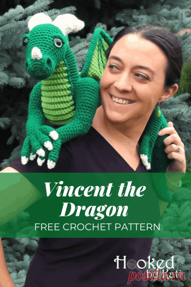 Vincent the Dragon | Free Crochet Pattern Amigurumi | Hooked by Kati