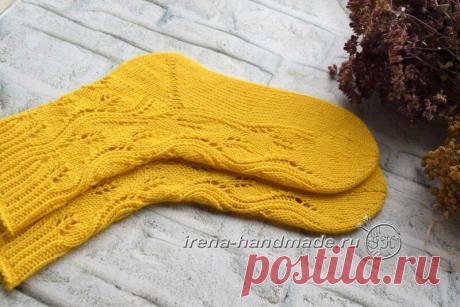 Ажурные носки с листьями (вязание, схемы, фото и видео) - Irena Handmade