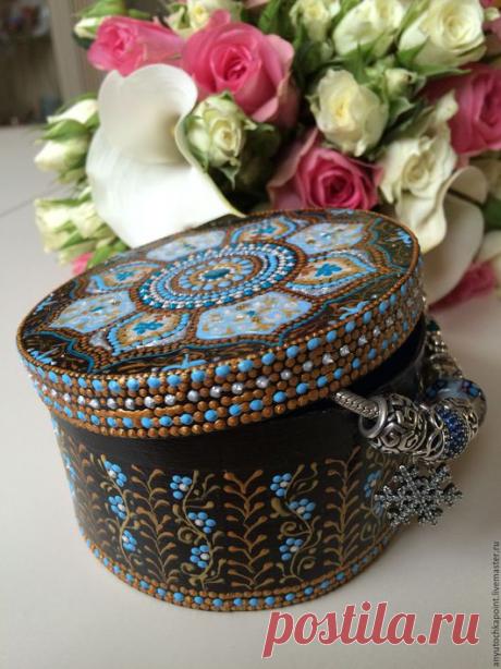 Купить Шкатулка &quot;Восточная красавица&quot; - голубой, розовый, шкатулка, шкатулка для украшений, шкатулка ручной работы