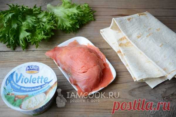 Рулет из лаваша с форелью — рецепт с фото