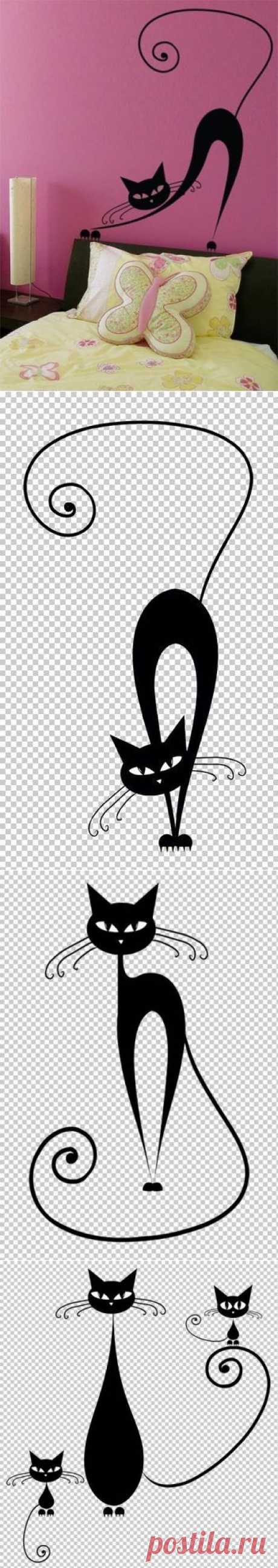 Трафареты кошек для декора